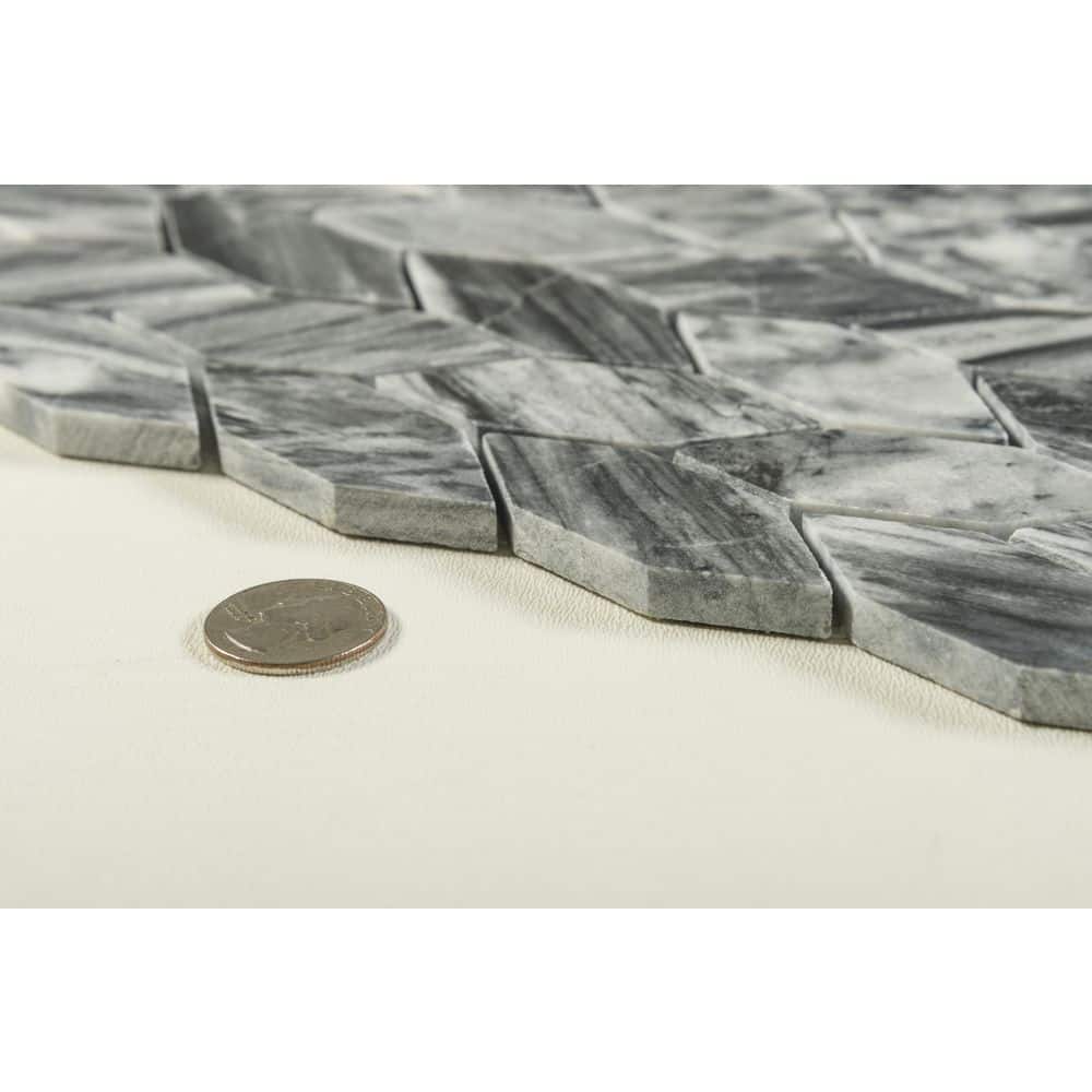 Pebble Dark Gray Natural Stone Hexagon Mosaic Tile