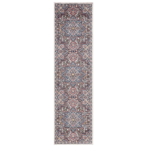 Astoria 2 ft. x 8 ft. Ivory/Beige Multi Color Medallion Runner Rug