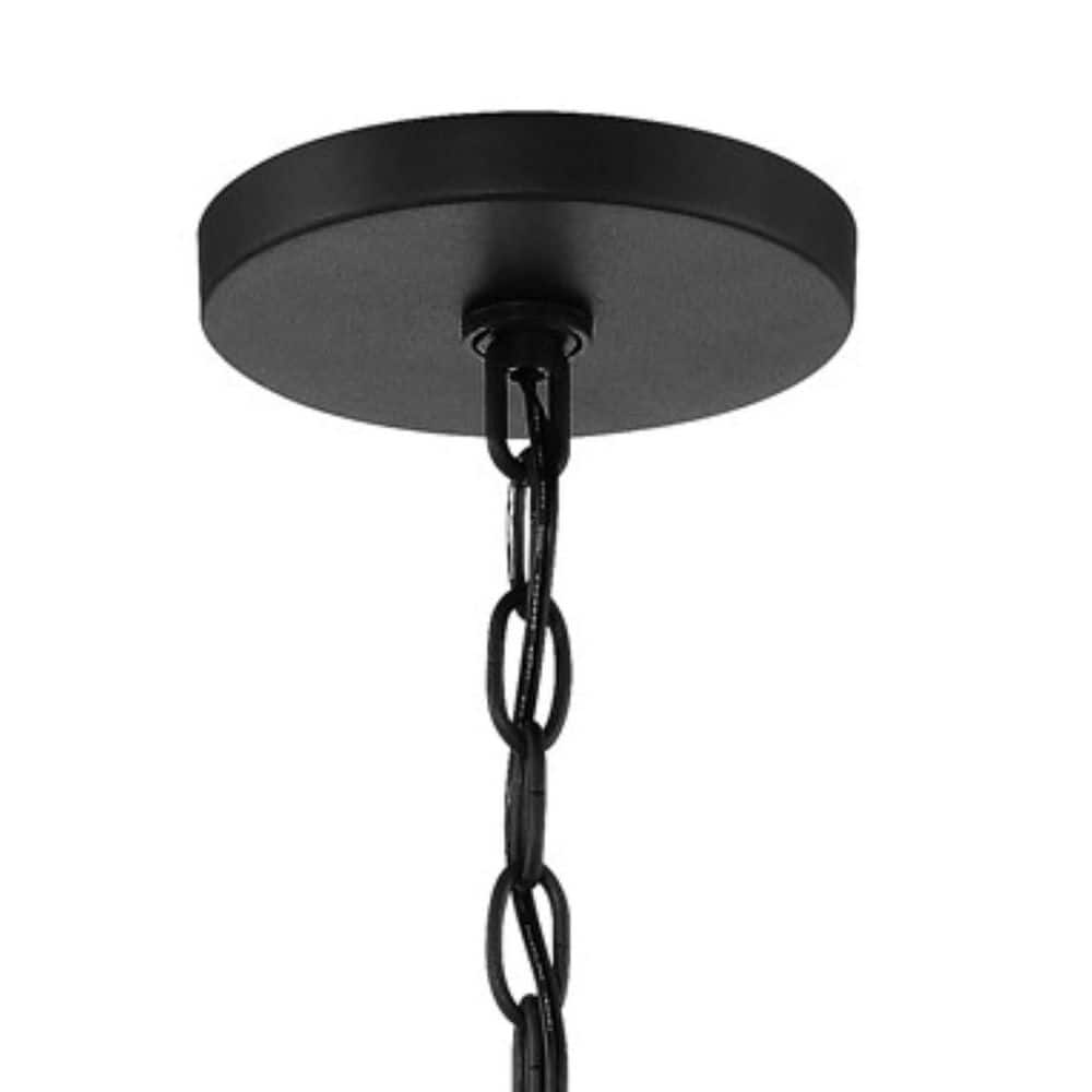 Sand Coal Nickel 9-Light Chandelier with Etched Glass Shades