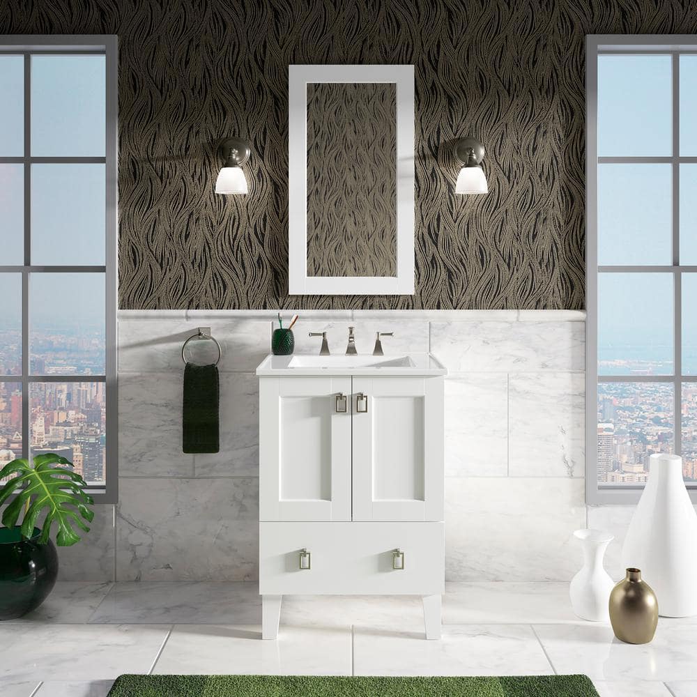 Poplin Linen White 24" Single Freestanding Bathroom Vanity