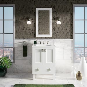 Poplin 24 in. W x 22 in. D x 35 in. H Bathroom Vanity Cabinet without Top in Linen White
