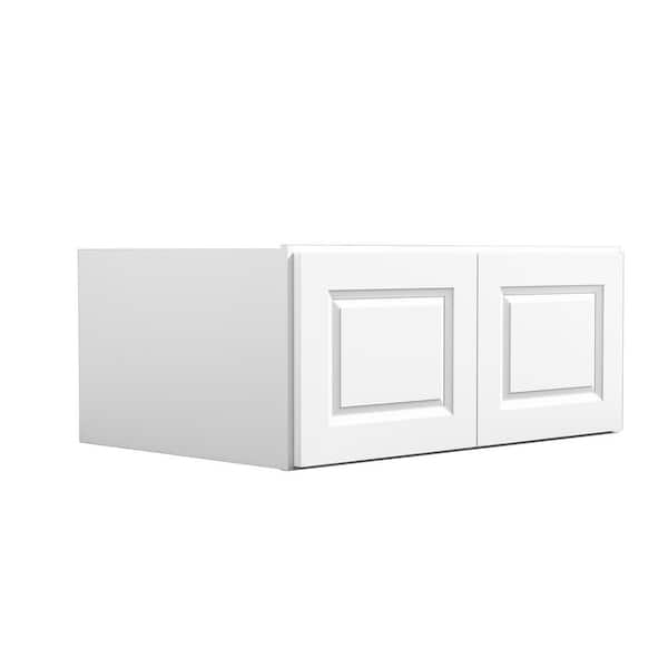 Hausvita 30 in. W x 24 in. D x 15 in. H in Traditional White Plywood Ready to Assemble Kitchen Wall Cabinets with 2 Doors
