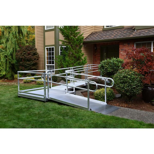 EZ-ACCESS Pathway HD Code Compliant Wheelchair Ramp Kit, 10' x 48W, Guards, 3/pk