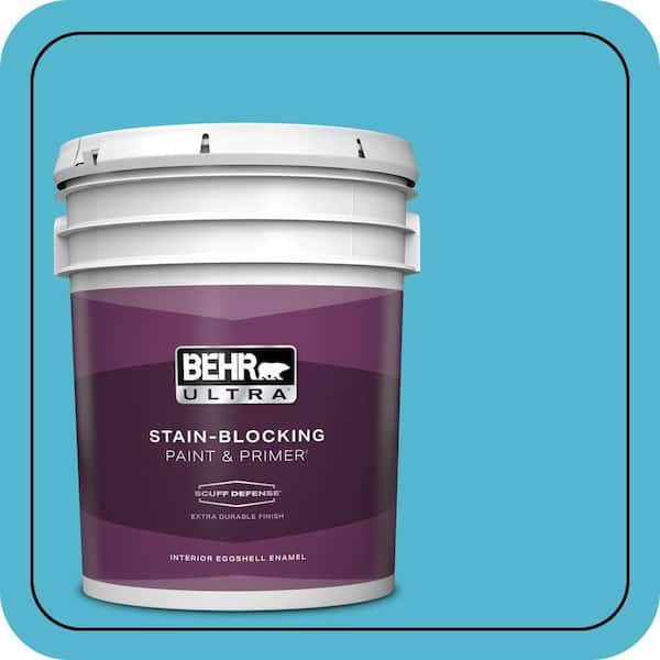 BEHR ULTRA 5 gal. #520B-5 Liquid Blue Extra Durable Eggshell Enamel Interior Paint & Primer