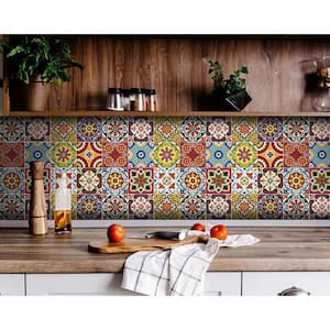 Mediterra Mosaic 6 in. x 6 in. Vinyl Peel and Stick Removable Tile Stickers (6sq. ft./pack)