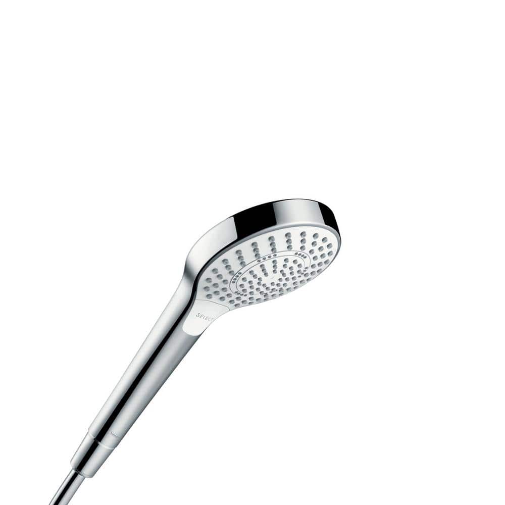 Hansgrohe Croma Select S 3-Spray Patterns 2.5 GPM 4.26 in. Handheld Shower Head in, White/Chrome -  04947400