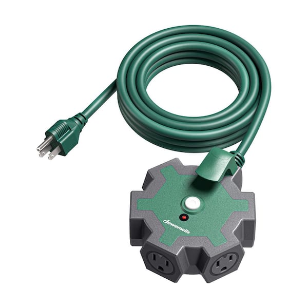 5-Outlet Industrial Heavy-Duty Power Strip with 15 ft. Extension Cord for Indoor Outdoor, Garage, Workshop