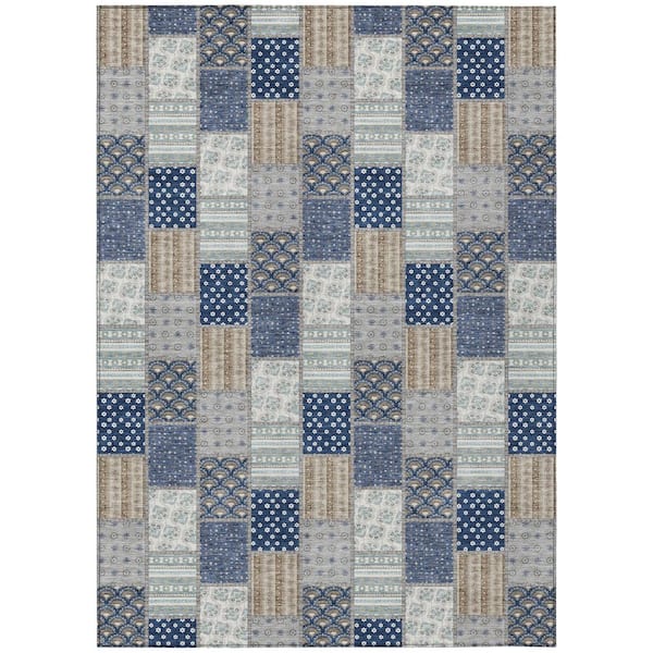 Chantille Machine Washable Indoor/Outdoor Abstract ACN2923 Navy 10 ft. x 14 ft. Area Rug