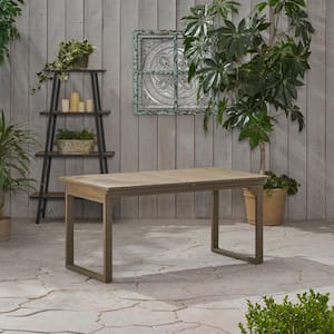 Sorrento gray Rectangular Expandable Acacia Wood Outdoor Dining Table