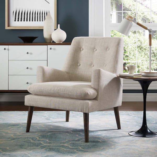 MODWAY Leisure Upholstered Lounge Chair in Beige