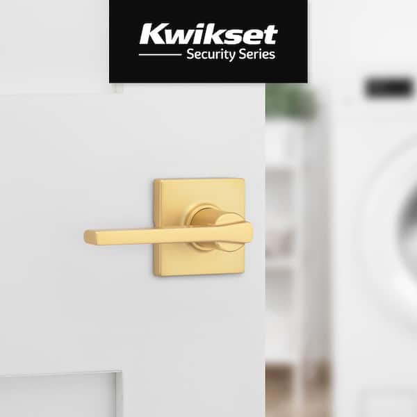 Kwikset Casey Satin Brass Square Hall/Closet Door Handle 200CSL