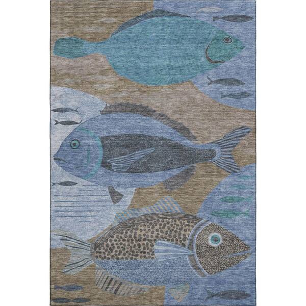 Mayfield Premium Machine Washable Abstract AMF2447 Taupe 10 ft. x 14 ft. Area Rug