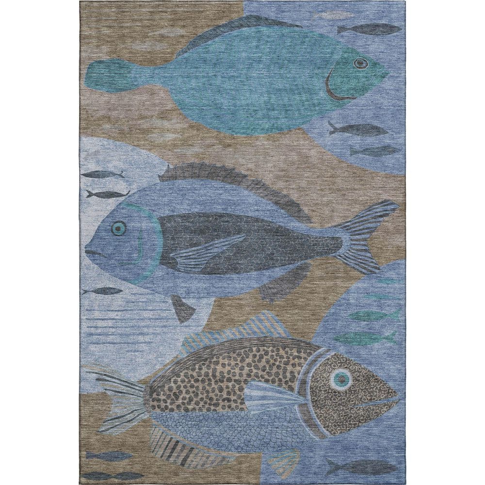 Mayfield Premium Machine Washable Abstract AMF2447 Taupe 3 ft. x 5 ft. Area Rug price history on PriceWatchPro