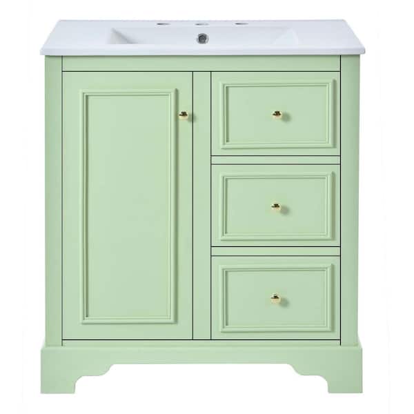 y*y様 新品24-25NOVMBR LIVER153cm Virubi 30 in. W Single Sink Bath Vanity in Green with White