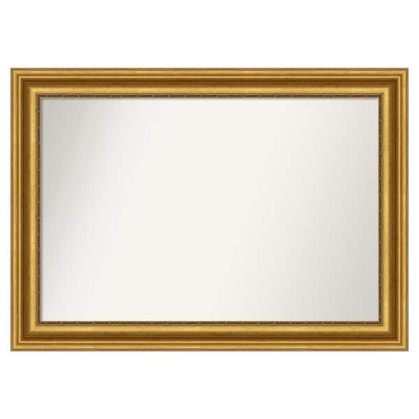 Amanti Art Parlor Gold 41.75 in. W x 29.75 in. H Custom Non-Beveled Recycled Polystyrene Framed Bathroom Vanity Wall Mirror