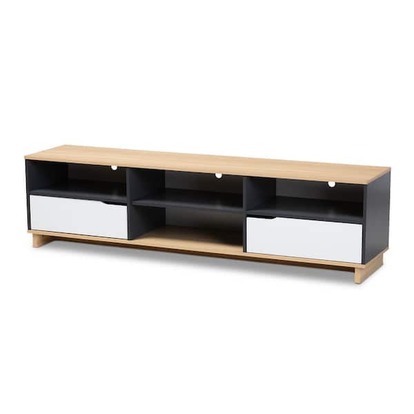 Baxton Studio Reed Gray and Oak Modern TV Stand