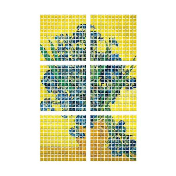 10 in. x 10 in. x 0.04 in. H Vinyl Peel and Stick Tile Backsplash, Decorative Wall Sticker Art Wall Decals (6-Pack)