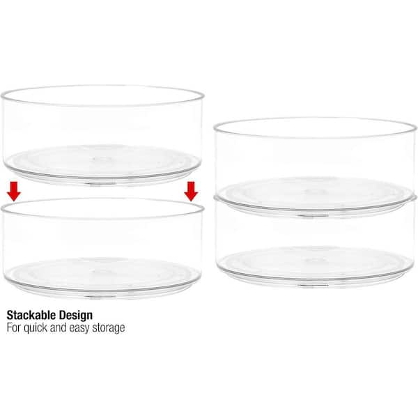  Rectangle Lazy Susan for Refrigerator, Square Lazy Susan  Turntable Organizer for Fridge, 360° Rotate Clear Slide Fridge Organizer  Storage, Lazy Susan Kitchen Organizer for Cabinet (1, Extra Large)