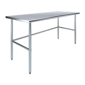 30 in. x 72 in. Open Base Stainless Steel Work Table-Kitchen Prep Table