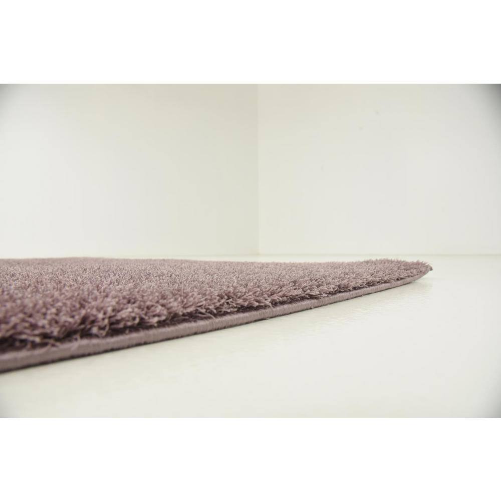 Mauve Rectangular Solid Shag Synthetic Area Rug 5' x 8'