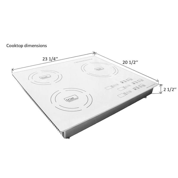 True Induction True Induction TI-3B 24 in. Triple Element Black Induction  Glass-Ceramic Cooktop 3300W 858UL Certified TI-3B - The Home Depot