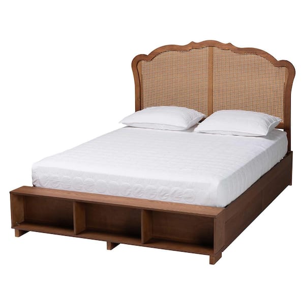 Baxton Studio Latrell Brown Wood Frame King Platform Bed with Storage