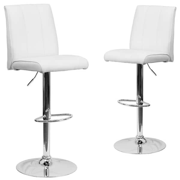 white bar stools set of two