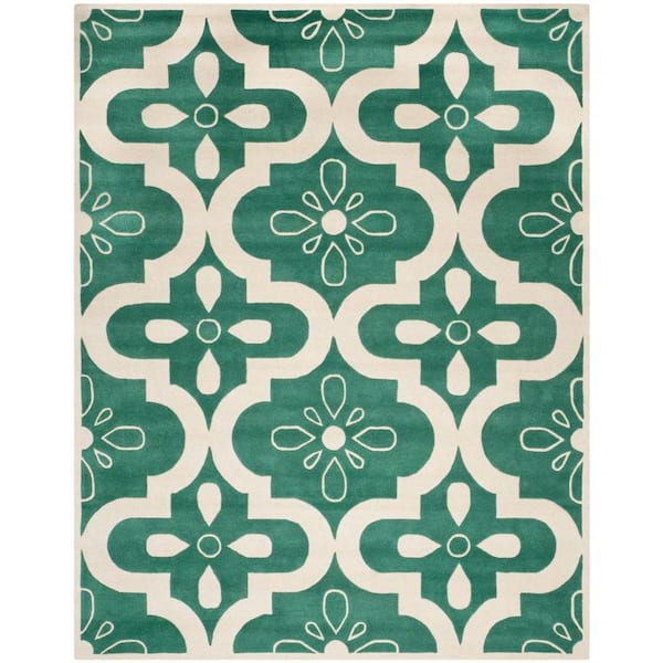 SAFAVIEH Chatham Teal/Ivory 8 ft. x 10 ft. Area Rug