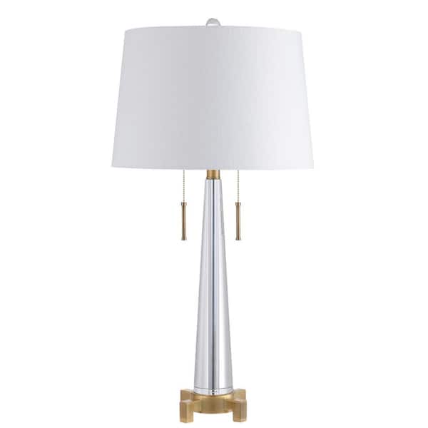JONATHAN Y Clear Brass Ashley 25.25 Crystal LED Table Lamp