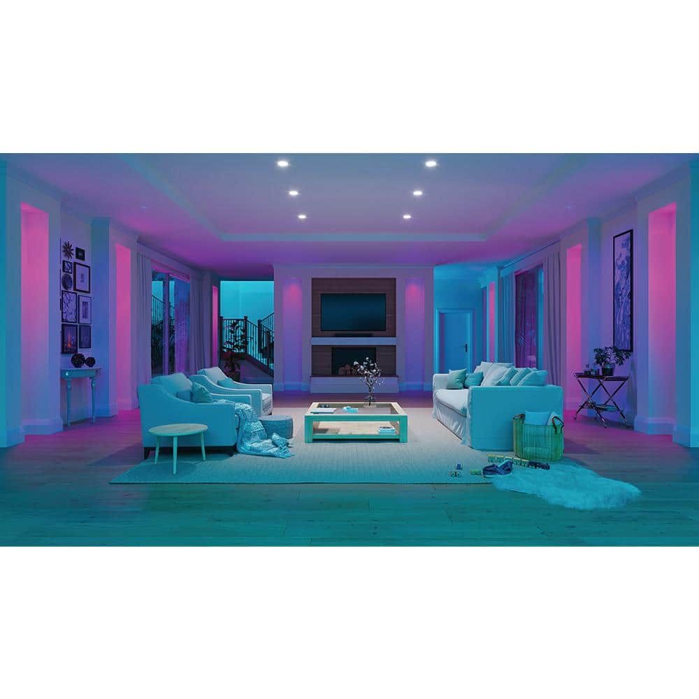 Matte White Aluminum Smart LED Retrofit Downlight Kit, 5-6 Inch, 4 Pack
