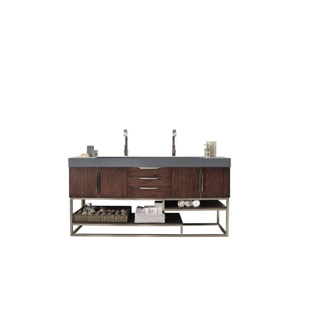 James Martin Vanities Columbia 72.5 in. W x 19 in. D x 36 in. H Bathroom Vanity in Coffee Oak