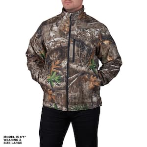 Mossy Oak Jacket Men's Medium 1/4 Zip Pullover Hunting Camo Break Up Country