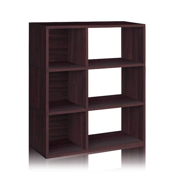 Way Basics Sutton 3-Shelf 12 x 32.1 x 36.8 zBoard  Eco Bookcase, Tool-Free Assembly Cubby Storage in Espresso Wood Grain