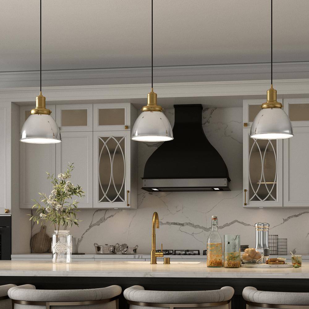 Madison 8" Polished Nickel Dome Pendant Light