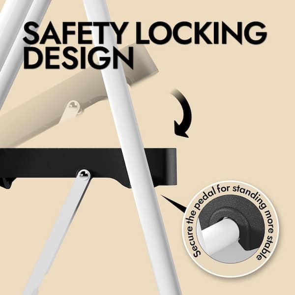 3.4 ft. Metal Lightweight Step Ladder (8 ft. Reach) with Safety Lock Design 900 lb. Load Capacity Type IAA Duty Rating