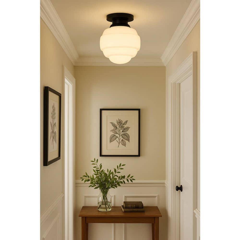 Penny 9.0 in. 1 Light Black Flush Mount price history on PriceWatchPro
