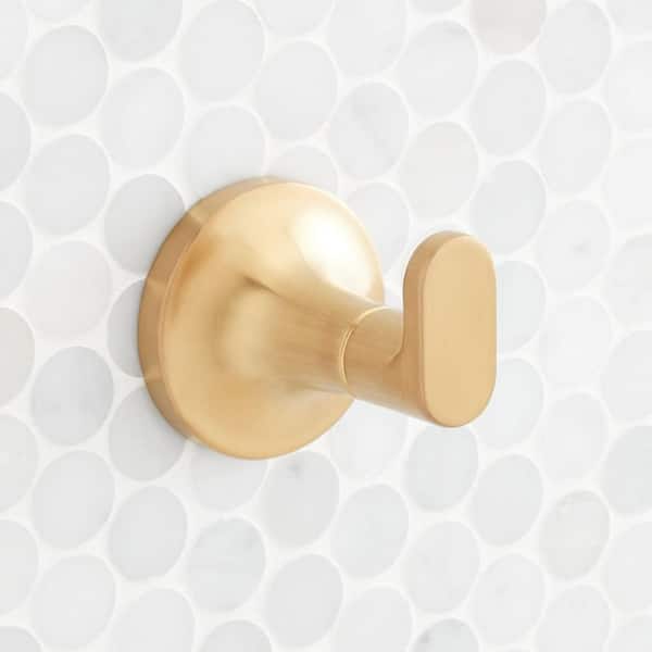 Lentz J-Hook Robe/Towel Hook in Brushed Gold