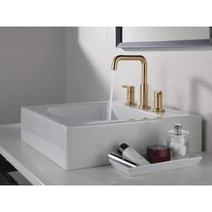 Nicoli 8 in. Widespread Double Handle Bathroom Faucet in Champagne Bronze