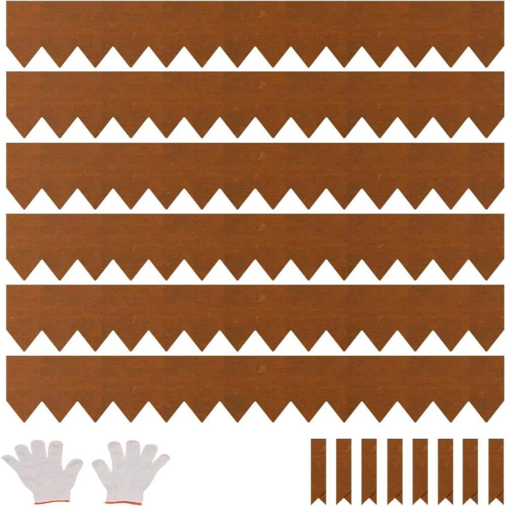 40 in. x 8 in. Galvanized Steel Landscape Edging, Heavy-Duty Metal Garden Border, Rust, 6-Pack with 8 Clips price history on PriceWatchPro