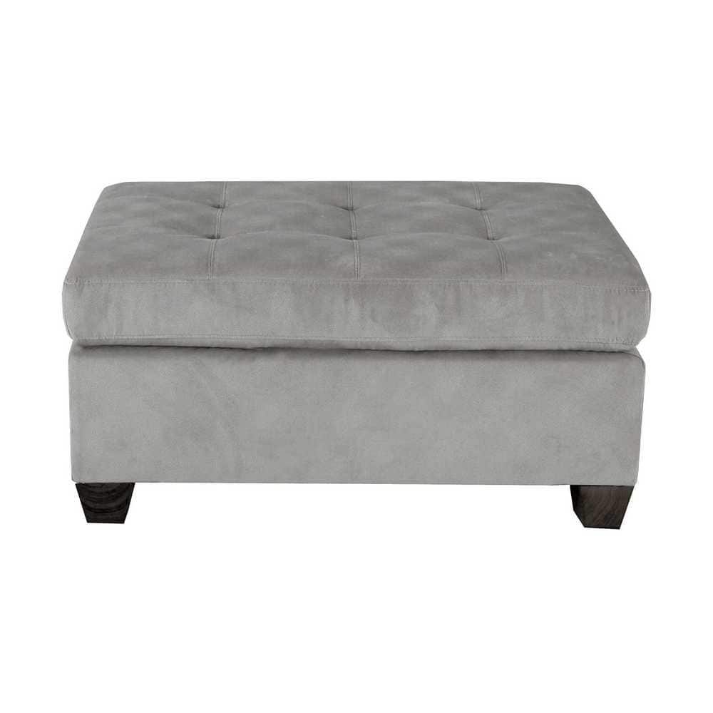 EVERGLADE HOME Garbo Taupe Tufted Velvet Upholstery Ottoman LX8367TP4