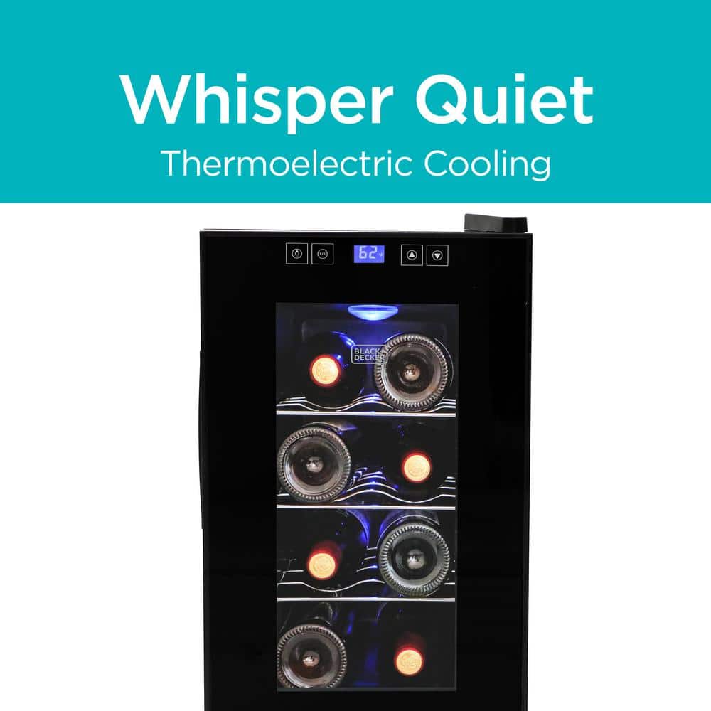 Black Thermoelectric Freestanding Wine Cellar with LED Display
