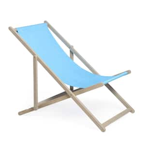 Foldable Wood Outdoor Sling Beach Lounge Chair 3-Level Adjustable Beach Chair (Set of 2)