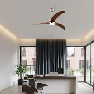 52 in. Stain Nickel Ceiling Fan Indoor Outdoor Ceiling Fan with Light with Remote Control