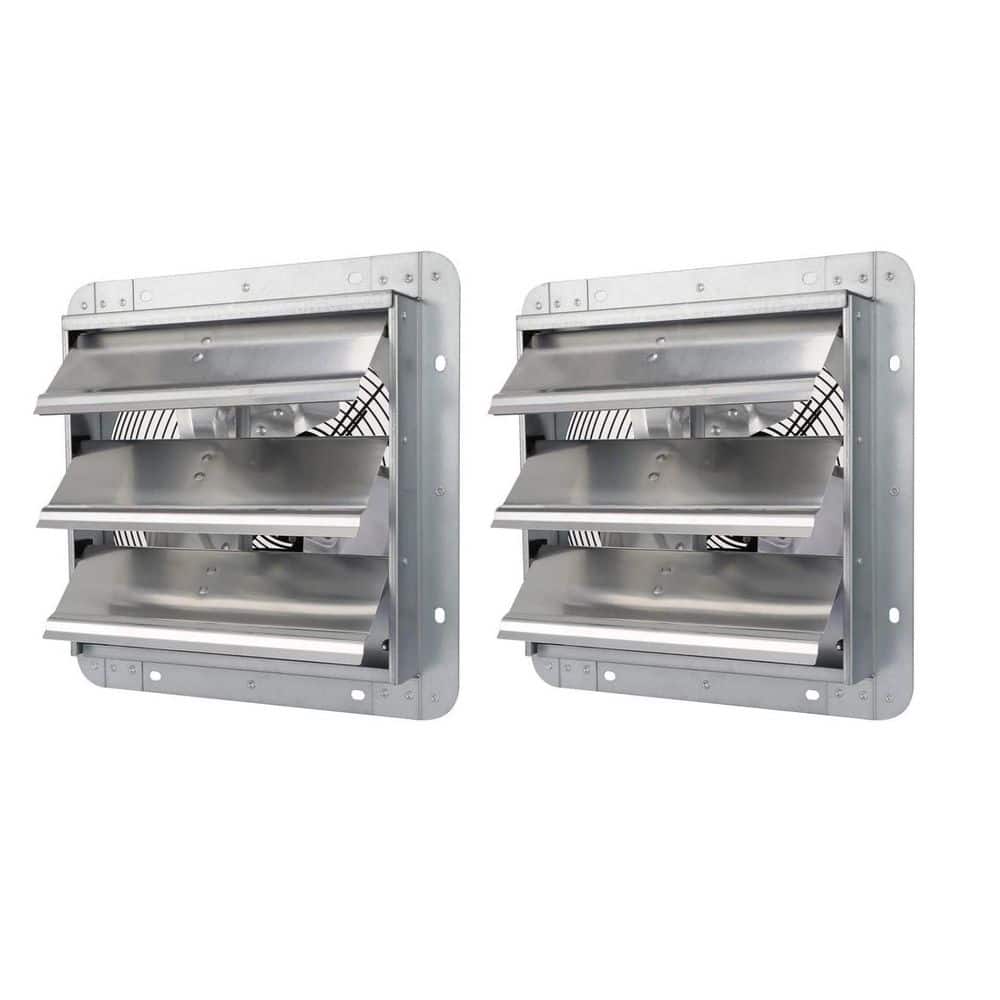 10 in. 820 CFM Aluminum Silver Electric Power Gable Mount Attic Fan Shutter