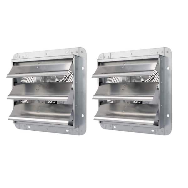 Unbranded 10 in. 820 CFM Aluminum Silver Electric Power Gable Mount Attic Fan Shutter Exhaust Fan, 2-Pack
