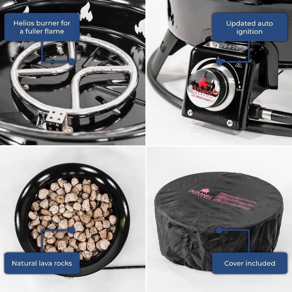 Okanagan Black Steel Round Propane Fire Pit