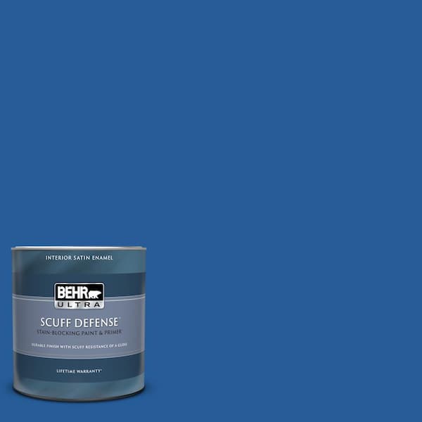 BEHR ULTRA 1 qt. #P510-7 Beacon Blue Extra Durable Satin Enamel Interior Paint & Primer