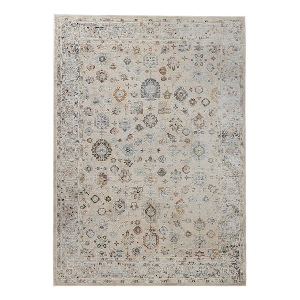 Fairmont 9 x 12 Ivory Floral Pattern Area Rug for High Traffic Living Room Dining Room Bedroom
