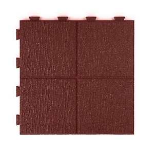 Dalle Caoutchouc Double Face 16x16 Po – Lot De 9 – Noir/gris Pour Terrasse Ou Allée