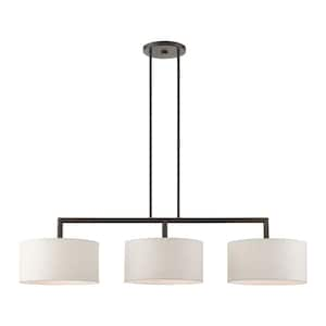 Meridian 3 Light English Bronze Linear Chandelier